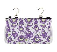 miaozhen Portaoggetti da comodino con mostri vegetali, color malva, con tasche, organizer da appendere per dormitori a castello e sponde letto d'ospedale per riporre i controlli della TV