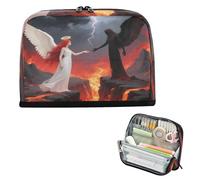 miaozhen Portapenne di grande capacità borsa per il trucco robusta scatola organizer per bambini forniture scolastiche preppy angeli e diavoli fuoco vulcano bolsas para eramientas