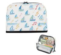 miaozhen Portapenne di grande capacità portapenne organizer per cosmetici per ragazze adolescenti forniture per la scuola superiore blu mare barca a vela nota bianco cajas para lápices escolares