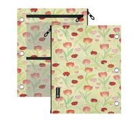 miaozhen Raccoglitori a 3 anelli, confezione da 2 tulipani e coccinelle a molla, 27,9 x 22,9 cm