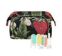 miaozhen Red Strawberry Travel Toiletry Bag Portable Makeup Periodo Bag per Cosmetici Storage bolsas para, Fragola rossa., moderno