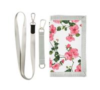 miaozhen Repubblica Dominicana Bayahibe Rose Beauty Summer Flowers portafoglio a tre ante con fermasoldi per le donne unico robusto portafoglio pieghevole con cordino billetera para hombre, Repubblica