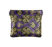 miaozhen Retro Moda Fiore Paisley Oro Viola Delle Donne In Pelle Moneta Cambiamento Della Borsa Monili Unici per le Signore Borsa monedero para, Moda retrò fiore paisley oro viola, 1 size