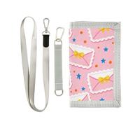 miaozhen Romantico rosa busta portafoglio sottile per donna semplice robusto portafoglio sottile con cordino cartera para hombre