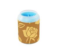 miaozhen Rondella per piedi riutilizzabile con rosa e girasole giallo miele e marrone con spazzola in silicone morbido per animali domestici di taglia piccola, media e grande per cani/gatti para