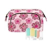 miaozhen Rosa Cherry Blossom Leopard Print Organizer Bag Sacchetto di Immagazzinaggio Impermeabile Trucco sacchetto Periodo per Cosmetici Viaggi cosmetiqueras para