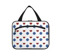 miaozhen Rosso e Blu Amore 4 luglio Independence Day appeso borsa da viaggio con gancio, accessori di design per viaggio must bolsas para maquillaje L, Amore rosso e blu 4 luglio Giorno