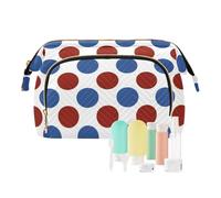miaozhen Rosso e Blu Punti 4 Di Luglio Giorno dell'Indipendenza Hanging Toiletry Bag Portatile Donne Portafoglio Contanti per Cosmetici Toiletry de maquillaje para, Punti rossi e blu 4 luglio Giorno