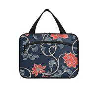 miaozhen Rosso Tradizionale Floral Design appeso borsa da viaggio per gli uomini con gancio, designer pieghevole per accessori must haves estuche para maquillaje L, rosso, tradizionale, floreale