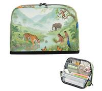 miaozhen sacchetti di matita di grande capacità sacchetti di trucco carino organizzatore scatola per adolescenti preppy scuola safari animali tigri materiali escolares para nina