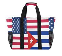 miaozhen Sacchetti impermeabili riutilizzabili con tasche laterali in rete | Borsa per la biancheria,Con scomparti,Bandiera Stati Uniti Cuba