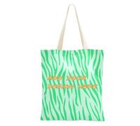 miaozhen Sacchetto di drogheria su ordinazione della tela di canapa verde della zecca della pelliccia della struttura personalizzata delle donne Tote Bag per il