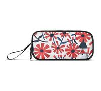 miaozhen Sacchetto di Matita di Nylon Scuola Bella Floreale Rosso Bianco Alta Capacità Grande Matita Caso Con Cerniera Cancelleria Organizzatore per College Men estuche para