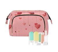 miaozhen San Valentino S Day a forma di cuore rosa Toiletry Bag Impermeabile Cosmetici Borse Per La Borsa per Cosmetici Organizzatore monedero pequeno para mujer