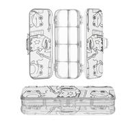 miaozhen Scatola di immagazzinaggio della matita trasparente doppio strato cattivo rospo rana vintage grigio penne custodia rigida per bambini con bottone a pressione e coperchio