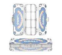 miaozhen Scatola di plastica trasparente a 2 strati porta da calcio scarpe modello fulmini penne caso duro scatole per la scuola con coperchio