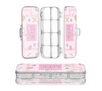 miaozhen Scatola di plastica trasparente a due piani rosa baseball labirinto gioco modello penne dure scatole di caso per forniture di cancelleria con coperchio