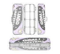 miaozhen Scatola trasparente per matite a doppio piano Just Play Basket Ball viola stampa trasparente penne scatole per articoli di cancelleria con coperchio a scatto