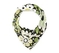 miaozhen Sciarpa avvolgente leggera quadrata di seta per la donna per l'inverno 35 In verde Polka Dot Flowers bufandas para mujer para frio