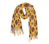 miaozhen Sciarpa elegante in cashmere per le donne inverno per la primavera Autunno Giallo e Marrone Girasole e Sun chalinas para mujer de frio