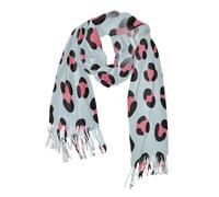 miaozhen Sciarpa morbida in cashmere per le donne calda per la primavera Leopard Print Rosa Grigio chal para mujer elegantes invierno