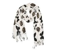 miaozhen Sciarpa morbida in cashmere per le donne per il freddo per la cena di moda nero oro rosa fiore farfalla bufandas de mujer elegantes para frio