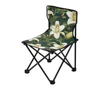 miaozhen Sedia da campeggio portatile, ultra leggera, con fiori di giglio, verde e bianco, borsa per il trasporto inclusa