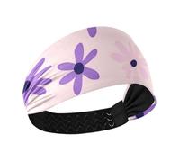 miaozhen Semplice viola margherita pastello sfondo rosa antiscivolo? fasce per capelli per le donne fasce elastiche per il sudore per la corsa uso quotidiano Calcio escursionismo bandas elásticas para