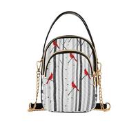 miaozhen Snowy Winter Birds Betulla Trees borsa da viaggio a tracolla alla moda con multi tasche borsa per le donne per adulti bolso cruzado para mujer