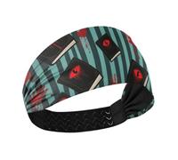 miaozhen Spaventoso Halloween Red Devil's Eye Bloody Handprint Raffreddamento fasce spesse elastiche per il sudore per Palestra basket Palestra Palestra bandas para el cabello deportivas