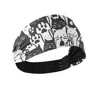 miaozhen Stile cartone animato carino animale zampa di gatto antiscivolo? fasce larghe per le donne fasce elastiche per il sudore per la testa per yoga corsa pallavolo palestra diademi para el cabello