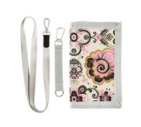 miaozhen Stile giapponese Paisley fiore rosa nero trifold mens sottile portafoglio per le donne cool colorato mens sottile portafoglio con cordino billeteras para hombre