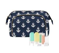 miaozhen Stile Gotico Ancore Blu Navy Toiletry Borsa Da Viaggio Cerniera Delle Donne Della Moneta Portafoglio per Cosmetici Organizzatore bolsas para
