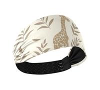 miaozhen Style Giraffe Crema Argento Raffreddamento ampie fasce per le donne Elastiche per la testa per le donne per il trucco Corsa Allenamenti Palestra diadema para ni?as