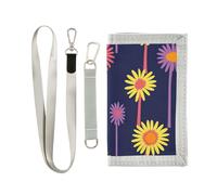 miaozhen Sun Burdock San Valentino Elements borsa a tre ante per le donne pop robusto portafoglio titolare della carta con cordino billetera tarjetero para hombre, Elementi di San Valentino Sun