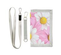 miaozhen Sweet Daisy San Valentino trifold portafoglio carta di credito per le donne nylon casual mens sottile portafoglio con cordino billetera tarjetero para hombre, dolce margherita San Valentino,