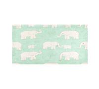 miaozhen Tappetino da doccia con elefanti bianchi e arca verde, antiscivolo, assorbente, per accessori da bagno, decorazione 99,1 x 50,8 cm de alfombras para ba?o