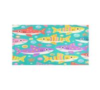 miaozhen Tappeto morbido antiscivolo con motivo a pesci colorati a pois verdi per il bagno per il salotto accessori decorazioni 99,1 x 50,8 cm de alfombras para ba?o