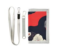 miaozhen Tartaruga stile giapponese trifold titolare della carta portafoglio per gli uomini regali per giovani nylon portafoglio casual con clip di denaro con cordino carteras para hombres, Tartaruga