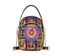 miaozhen Tie Dye Happy 100th Day Of School alla moda piccole borse per le donne a tracolla con multi tasche borse per l'esecuzione bolso cruzado para mujer