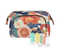 miaozhen Tradictional Giapponese Floreale Organizzatore Sacchetto di Immagazzinaggio Impermeabile Delle Donne Della Borsa Della Moneta per il Trucco Cosmetico de ma, Tradizionale giapponese floreale