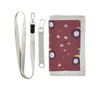 miaozhen Trattori disegnati a mano Borgogna portafoglio trifold con soldi clip regali per giovani Trendy robusto portafoglio con cordino carteras para hombres, trattori disegnati a mano Borgogna, 1