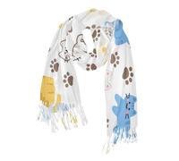 miaozhen trendy cashmere sentire donne moda scialle lungo donne idee di Natale carino gatto giallo blu chalinas para mujer de frio