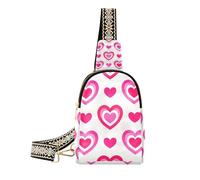 miaozhen Trendy Colorful Gradient Heart Peach piccola borsa a tracolla moda per le donne fanny pack per escursioni, Colorato Gradiente Cuore Pesca