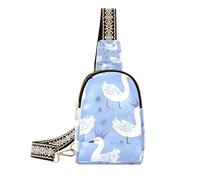 miaozhen Trendy Swan Crown Blue Cute Cartoon borse fanny pack multiuso viaggio fanny pack per il viaggio, Swan Corona Blu Carino Cartone Animato