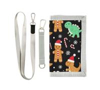 miaozhen Trifold Billfold Gingerbread Dinosaur Funny Christmas