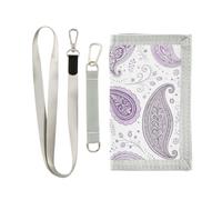 miaozhen Trifold tri fold portafoglio per gli uomini viola chiaro e grigio Paisley
