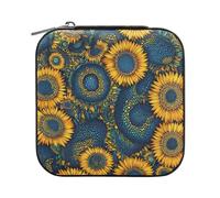 miaozhen Ucraina Girasole Bellezza Estate Fiori di Stoccaggio Gioielli Caso Piccolo Viaggio Gioielli Organizer (utente) Portatile per le Donne
