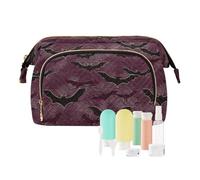 miaozhen Ukiyo-e-style Giapponese Bat Borgogna Nero Bagno Storage Bag Leggero Cambiamento Borsa per Cosmetici Toiletry bolsas para
