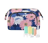 miaozhen Ukiyo-e-style Girasole Blush Pink Indaco Borse Da Viaggio Per Le Donne Zipper Cosmetici Borse Per La Borsa per Viaggio Articoli Da toeletta maquillaje